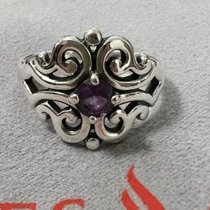 James Avery Sterling Silver Spanish Lace Ring with Amethyst, Size 9